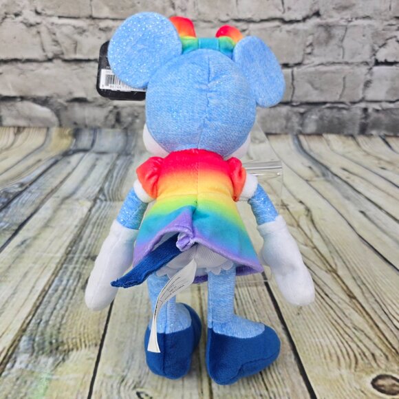 Disney Pride Plush Pluto & Minnie Mouse 10" Rainbow Collection NEW w/ Tags - Picture 5 of 9